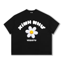 Áo Thun Local Brand VEQISTU " Xinh Như Hoa ", Áo Thun Boxy Form Rộng Unisex Nam Nữ 250Gsm  Cotton 2 Chiều 6