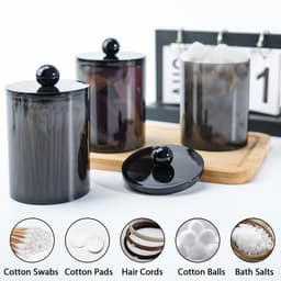 WireFlow Hộp đựng tăm bông / bông tẩy trang / chỉ nha khoa bằng acrylic, phụ kiện lưu trữ phòng tắm & bàn trang điểm 2