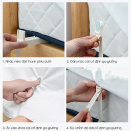 Bộ 4 cái kẹp chống trượt ga trải giường drap và vỏ chăn LADOHOME D1863, kẹp cố định góc chăn bông ga giường 8
