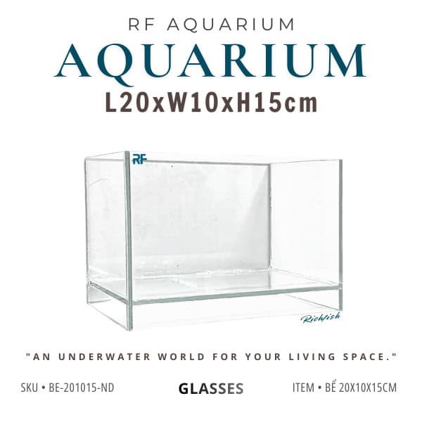 Bể Cá Nâng Đáy Mini Kích Thước 20x10x15cm Nâng Đáy 2cm | RF Aquarium