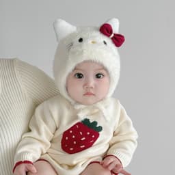 Mũ Trẻ Em Mùa Thu Đông Ấm Áp Bảo Vệ Tai Mũ Len Dệt Kim Cho Bé Gái Mũ Len Bảo Vệ Tai Hoạt Hình Dễ 2