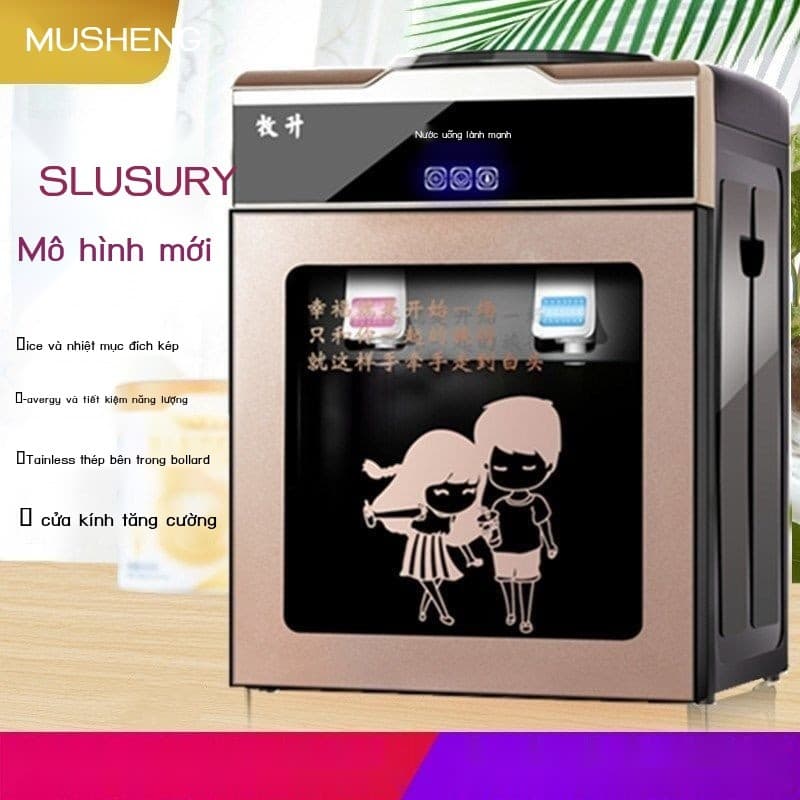( Sẵn) Máy làm nước nóng lạnh để bàn, làm đá, nhỏ gọn, tự động hoàn toàn, dùng cho ký túc xá, nước 