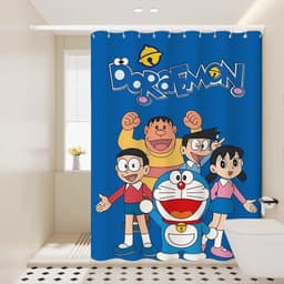 Hoạt Hình Doremon Tắm Màn Phòng Tắm Rèm Vải Chống Thấm Nước Vệ Sinh Không Rỉ Vách Ngăn Rèm Tắm 7