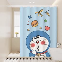 Hoạt Hình Doremon Tắm Màn Phòng Tắm Rèm Vải Chống Thấm Nước Vệ Sinh Không Rỉ Vách Ngăn Rèm Tắm 5