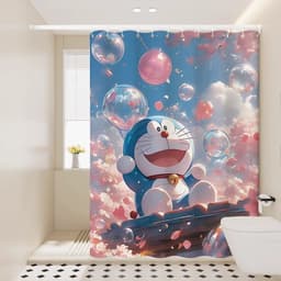 Hoạt Hình Doremon Tắm Màn Phòng Tắm Rèm Vải Chống Thấm Nước Vệ Sinh Không Rỉ Vách Ngăn Rèm Tắm 3