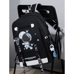Balo in hình PHI HÀNH GIA cấp 2 cấp 3 đi học vải chống nước thời trang FASHION nhiều ngăn đựng laptop 15.6 inch 2
