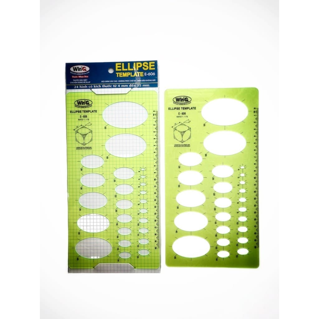 Thước Elip Vẽ Kỹ Thuật WinQ E606 - Ellipse Template Ruler
