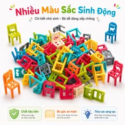 Bộ xếp hình ghế nhựa cho bé giúp phá triển tư duy và khéo tay, Đồ chơi phát triển trí não cho bé 5