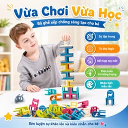 Bộ xếp hình ghế nhựa cho bé giúp phá triển tư duy và khéo tay, Đồ chơi phát triển trí não cho bé 2