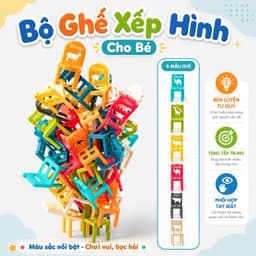 Bộ xếp hình ghế nhựa cho bé giúp phá triển tư duy và khéo tay, Đồ chơi phát triển trí não cho bé 4