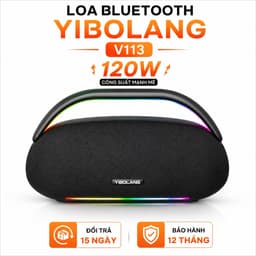 Loa Bluetooth YIBOLANG V113 120W - Pin 12000mAh, Bluetooth 5.0, Đèn LED RGB, TWS Ghép Đôi, Loa Xách Tay Âm Thanh 360° 1