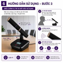 Mic Hội Nghị Không Dây AZTOMAX 301C Thanh Vuông - Micro Hội Thảo Chuyên Nghiệp Thu Âm Rõ Nét Jack 6.5mm Tần Số 600-700 6