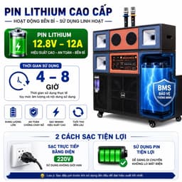 Loa Gập AAR LX8830 Công Suất 400W-1000W, 2 Bass 40cm, Kèm 2 Micro Không Dây, Bluetooth, Pin Lithium 12.8V, Loa Karaoke 5