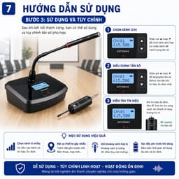 Micro Hội Nghị Không Dây AZTOMAX 301C UHF - Mic Cổ Ngỗng Chuyên Nghiệp Kết Nối 6.35mm Cho Phòng Họp, Hội Thảo, Giảng Dạy 7