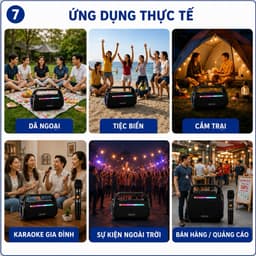Loa Bluetooth Karaoke YIBOLANG F1-Pro 120W Kèm Micro Không Dây DSP Bluetooth 5.0 Pin 8000mAh Loa Xách Tay Ngoài Trời 7