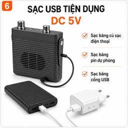 Loa Trợ Giảng X1 15W Bluetooth 5.0 Kèm Mic Đeo Đầu – Âm Thanh Lớn, Pin Sạc USB, Dùng Cho Giáo Viên, Bán Hàng 6