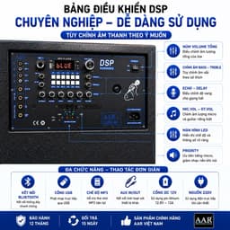 Loa Kéo AAR LX50-80 Công Suất 300W-500W Kèm 2 Micro Không Dây, Bass 50cm, Bluetooth, Pin Lithium 4-8 Giờ, Loa Karaoke 7