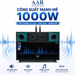 LOA KÉO AAR LX1581 1000W | 2 Bass 40cm | Kèm 2 Micro Không Dây | Bluetooth USB Karaoke Gia Đình Sự Kiện 2
