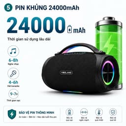 LOA KARAOKE BLUETOOTH YIBOLANG V95 300W KÈM 2 MICRO KHÔNG DÂY - PIN 24000mAh - LOA XÁCH TAY NGHE NHẠC HÁT KARAOKE 6
