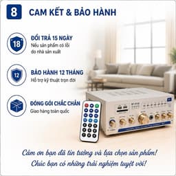 Amply Mini ORIS BT-9100 300W+300W Bluetooth 5.0 - Hỗ Trợ USB/SD/FM - Amply Karaoke Gia Đình 5