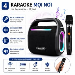 Loa Karaoke Bluetooth Yibolang F2 Pro 160W Kèm Micro Không Dây - Pin 12000mAh, DSP Chống Hú, Chống Nước IPX6 5