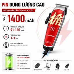 Tông Đơ Chấn Viền Madeshow M11 Chuyên Nghiệp 6.5W - Pin 1400mAh, Lưỡi T Blade Thép Không Gỉ, Tỉa Viền Fade Barber 4