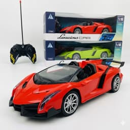 Siêu xe Lambo điều khiển từ xa 4 chiều có đèn sáng,chạy nhanh khỏe với 4pin 4