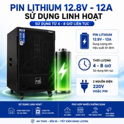 Loa Kéo AAR LX50-80 Công Suất 300W-500W Kèm 2 Micro Không Dây, Bass 50cm, Bluetooth, Pin Lithium 4-8 Giờ, Loa Karaoke 5