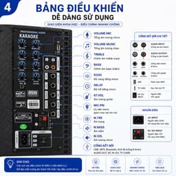 Loa Kéo Di Động AAR LX30-80 Bass 30cm Kèm 2 Micro Không Dây Bluetooth Công Suất 80W-150W Pin Lithium 4