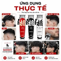 Tông Đơ Chấn Viền Madeshow M11 Chuyên Nghiệp 6.5W - Pin 1400mAh, Lưỡi T Blade Thép Không Gỉ, Tỉa Viền Fade Barber 7