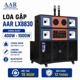 Loa Gập AAR LX8830 Công Suất 400W-1000W, 2 Bass 40cm, Kèm 2 Micro Không Dây, Bluetooth, Pin Lithium 12.8V, Loa Karaoke 1