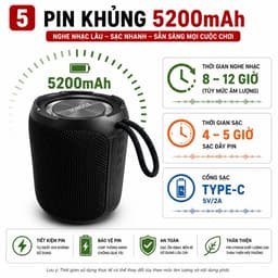 Loa blutooth SODBOX A8 bass lực - chống nước IPX7 5