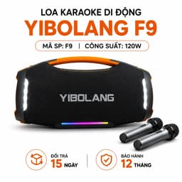 Loa Karaoke Bluetooth YIBOLANG F9 120W Kèm 2 Micro Không Dây, Pin 16000mAh, Bluetooth 5.3, Hỗ Trợ TWS, USB TF AUX 1