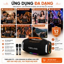 Loa Karaoke Bluetooth YIBOLANG F9 120W Kèm 2 Micro Không Dây, Pin 16000mAh, Bluetooth 5.3, Hỗ Trợ TWS, USB TF AUX 8