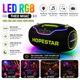 Loa Bluetooth Hopestar A80, Công Suất 300-500W, Hỗ Trợ TF Card, LED, Chống Nước IP6, Pin Trâu Sạc 30.000mAh 7