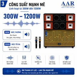 Loa Kéo Di Động AAR LX9886 1200W - 2 Bass 50cm, Kèm 2 Micro Không Dây, Pin Lithium 12.8V-12A 3