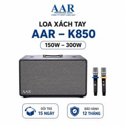 Loa Karaoke Xách Tay AAR K850 300W Kèm 2 Micro Không Dây UHF - Bluetooth 5.0, Pin Sạc, Hỗ Trợ USB/AUX/HDMI ARC 1
