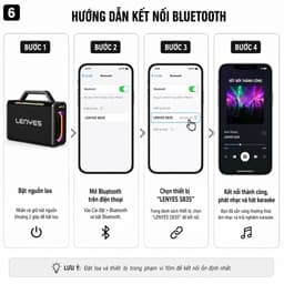 Loa Karaoke Bluetooth LENYES S835 200W Kèm 2 Micro UHF Không Dây - Pin 20000mAh, Bluetooth 5.0, Loa Xách Tay Hát Karaoke 6