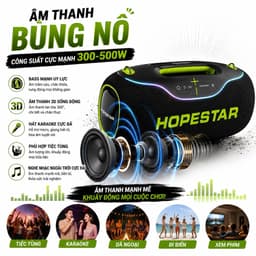 Loa Bluetooth Hopestar A80, Công Suất 300-500W, Hỗ Trợ TF Card, LED, Chống Nước IP6, Pin Trâu Sạc 30.000mAh 3