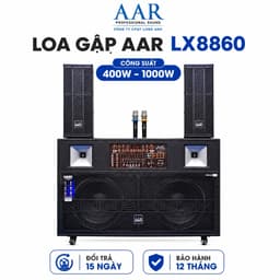 Loa Gập AAR LX8860 Công Suất 400W-1000W Kèm 2 Micro Không Dây, Pin Lithium 12.8V-12A, Loa Kéo Di Động Karaoke Sự Kiện 1