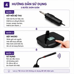 Mic Hội Nghị Không Dây AZTOMAX 302C Chính Hãng – Micro Cổ Ngỗng Thu Âm Rõ, Kết Nối 6.35mm Cho Phòng Họp, Hội Trường 4