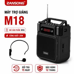 Loa Trợ Giảng Không Dây ZANSONG M18 Kèm Micro Đeo Đầu UHF - Bluetooth USB TF AUX - Pin 6000mAh - Loa Giảng Dạy, Bán Hàng 1