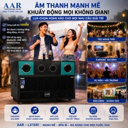 LOA KÉO AAR LX1581 1000W | 2 Bass 40cm | Kèm 2 Micro Không Dây | Bluetooth USB Karaoke Gia Đình Sự Kiện 7