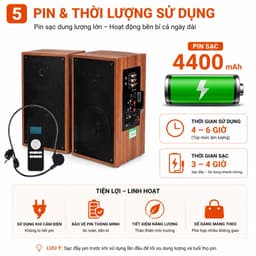 Loa Trợ Giảng Active 2.0 YFARDI 15W x 2 Kèm Micro Không Dây 2.4G - Loa Phòng Học, Hội Nghị, Thuyết Trình, Giảng dạy 5