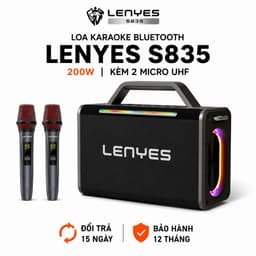 Loa Karaoke Bluetooth LENYES S835 200W Kèm 2 Micro UHF Không Dây - Pin 20000mAh, Bluetooth 5.0, Loa Xách Tay Hát Karaoke 1