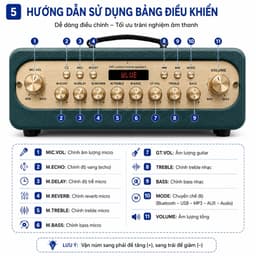 Loa Karaoke Xách Tay AAR K885 300W-500W Kèm 2 Micro Không Dây, Bluetooth 5.0, Pin Lithium 4-8 Giờ 5