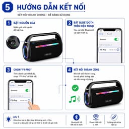Loa Bluetooth Karaoke YIBOLANG F1-Pro 120W Kèm Micro Không Dây DSP Bluetooth 5.0 Pin 8000mAh Loa Xách Tay Ngoài Trời 5
