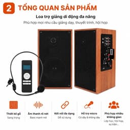 Loa Trợ Giảng Active 2.0 YFARDI 15W x 2 Kèm Micro Không Dây 2.4G - Loa Phòng Học, Hội Nghị, Thuyết Trình, Giảng dạy 2
