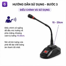 Micro Hội Nghị Cổ Ngỗng AZTOMAX EDM-78A Cao Cấp | Mic Condenser Bắt Âm Rõ Nét | Dùng Cho Hội Họp, Phát Biểu, Nhà Thờ 6