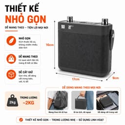 Loa Trợ Giảng X1 15W Bluetooth 5.0 Kèm Mic Đeo Đầu – Âm Thanh Lớn, Pin Sạc USB, Dùng Cho Giáo Viên, Bán Hàng 5